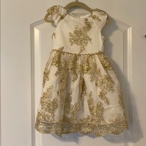 3T Rare Editions Gold and Ivory Dress